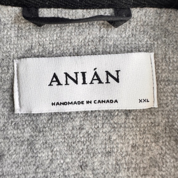 Anian Pecora Recycled Wool Hoodie Womens XXL Heather Grey Full Zip Sherpa Jacket - Picture 2 of 9